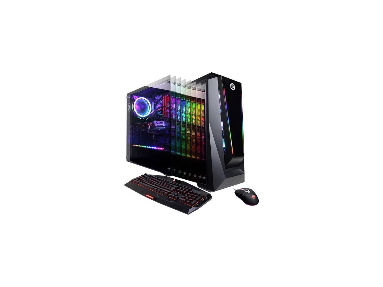 CyberpowerPC Gamer Supreme SLC10280CPG Liquid Cooling Gaming Desktop Computer - AMD Ryzen 7 2700X (3.70 GHz), AMD Radeon RX 590 8 GB, 16 GB DDR4 Memory, 480 GB SSD + 1 TB HDD, 802.11ac WiFi, Custom RGB Case Lighting, Windows 10 Home