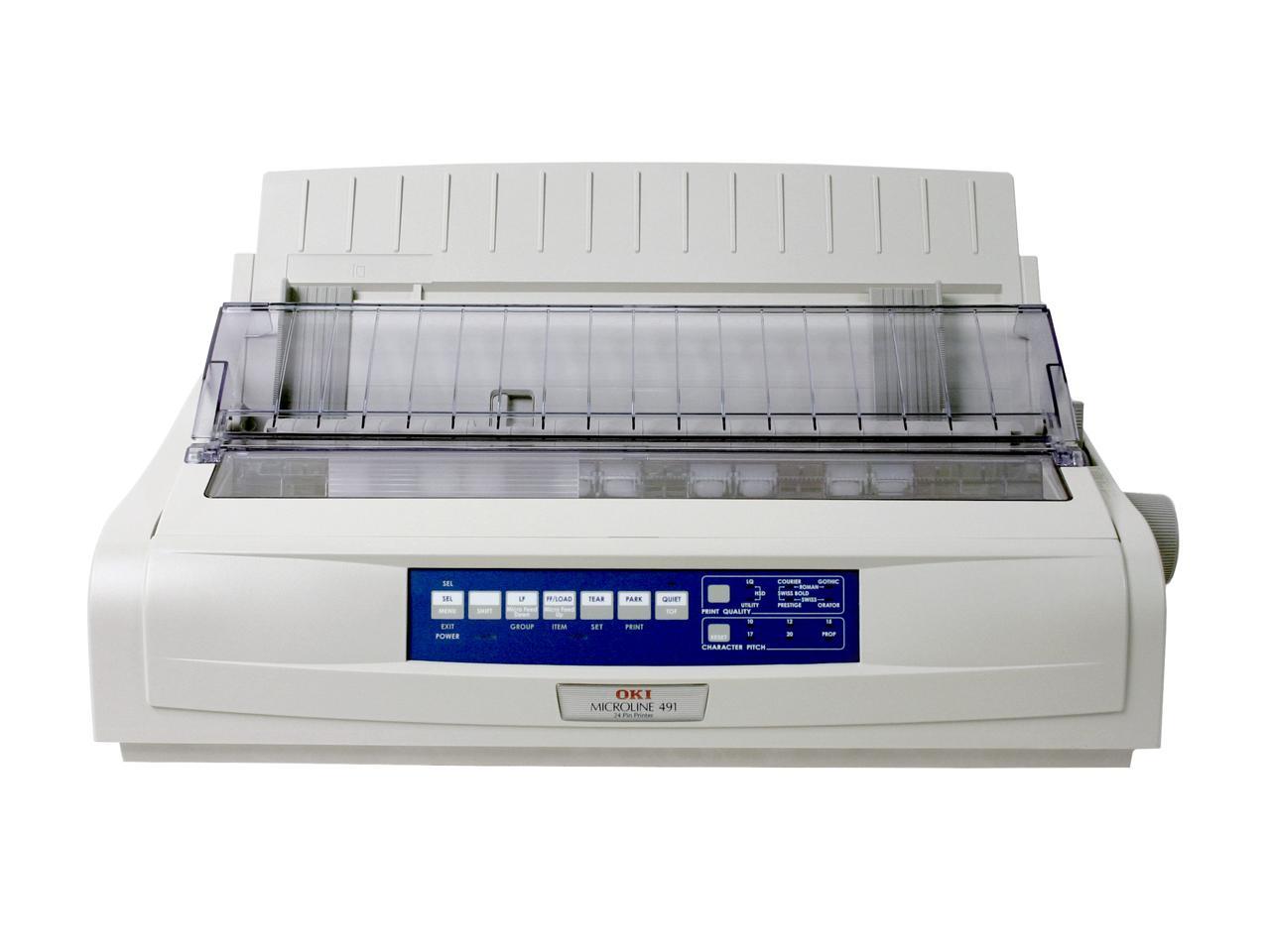 OKIDATA MICROLINE 491 (62419001) - Parallel, USB 24 pin 120V Up to 475cps 360 x 360 Dot Matrix Printer