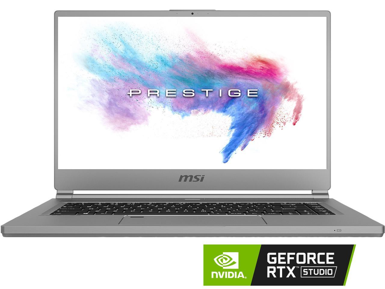 MSI Laptop P Series P65 Creator-654 Intel Core i9 9th Gen 9880H (2.30 GHz) 32 GB Memory 1 TB NVMe SSD NVIDIA GeForce RTX 2070 15.6\" 4K/UHD Windows 10 Pro 64-bit