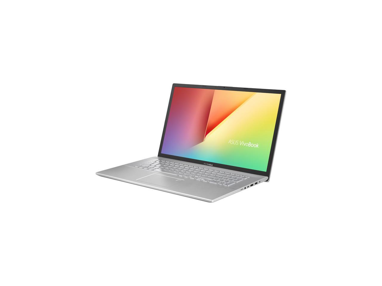 ASUS VivoBook S17 S712 Thin and Light 17.3\" FHD, Intel Core i7-10510U CPU, 8 GB DDR4 RAM, 256 GB PCIe NVMe SSD + 1 TB HDD, Windows 10 Home, S712FA-DS76, Transparent Silver