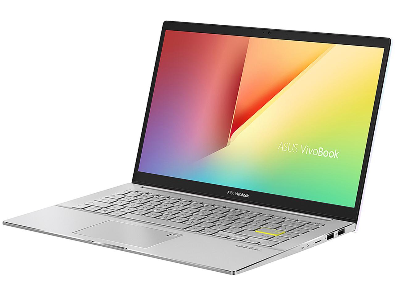 ASUS VivoBook S14 S433 Thin and Light 14\" FHD, Intel Core i5-10210U CPU, 8 GB DDR4 RAM, 512 GB PCIe SSD, Windows 10 Home, S433FA-DS51-WH, Dreamy White