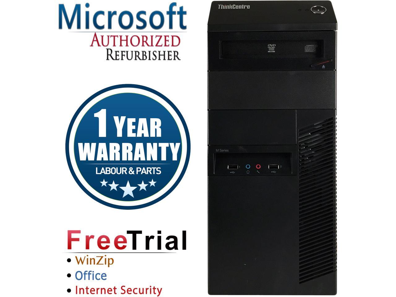 Lenovo Desktop Computer ThinkCentre M91P-Tower Intel Core i7 2nd Gen 2600 (3.40 GHz) 4 GB DDR3 250 GB HDD Intel HD Graphics 2000 Windows 10 Pro Multi-Language, English / Spanish