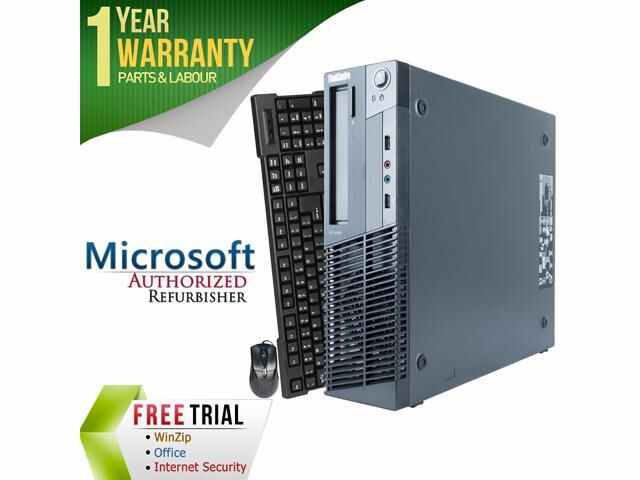 Refurbished Lenovo M78 Slim/Small Form Factor AMD A4-Series APU 5300B 3.4 GHz / 4 GB DDR3 / 250 GB / DVD / Windows 7 Professional 64-bit