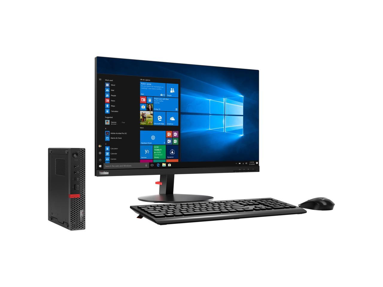 Lenovo ThinkCentre M920q 10RS004WUS Desktop Computer - Core i5 i5-9500T - 8 GB RAM - 256 GB SSD - Tiny - Black - Windows 10 Pro 64-bit - Intel UHD Graphics 630 - English Keyboard - Wireless LAN - Blue