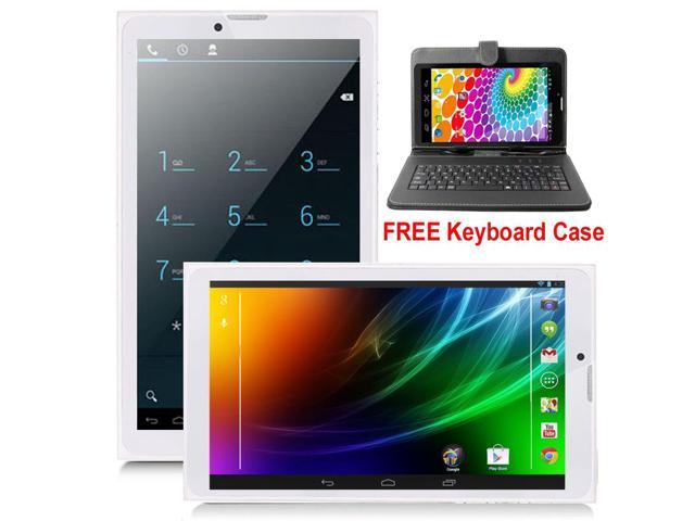 Indigi NEW Slim 7\" Factory Unlocked GSM+WCDMA 3G Tablet PC Phone Android 4.4 - Free Keyboard