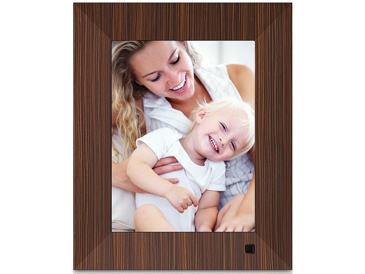 NIX Lux 8 inch Hi-Res Digital Photo & HD Video Frame with Motion Sensor - Wood (X08F) - Free 8 GB USB Included