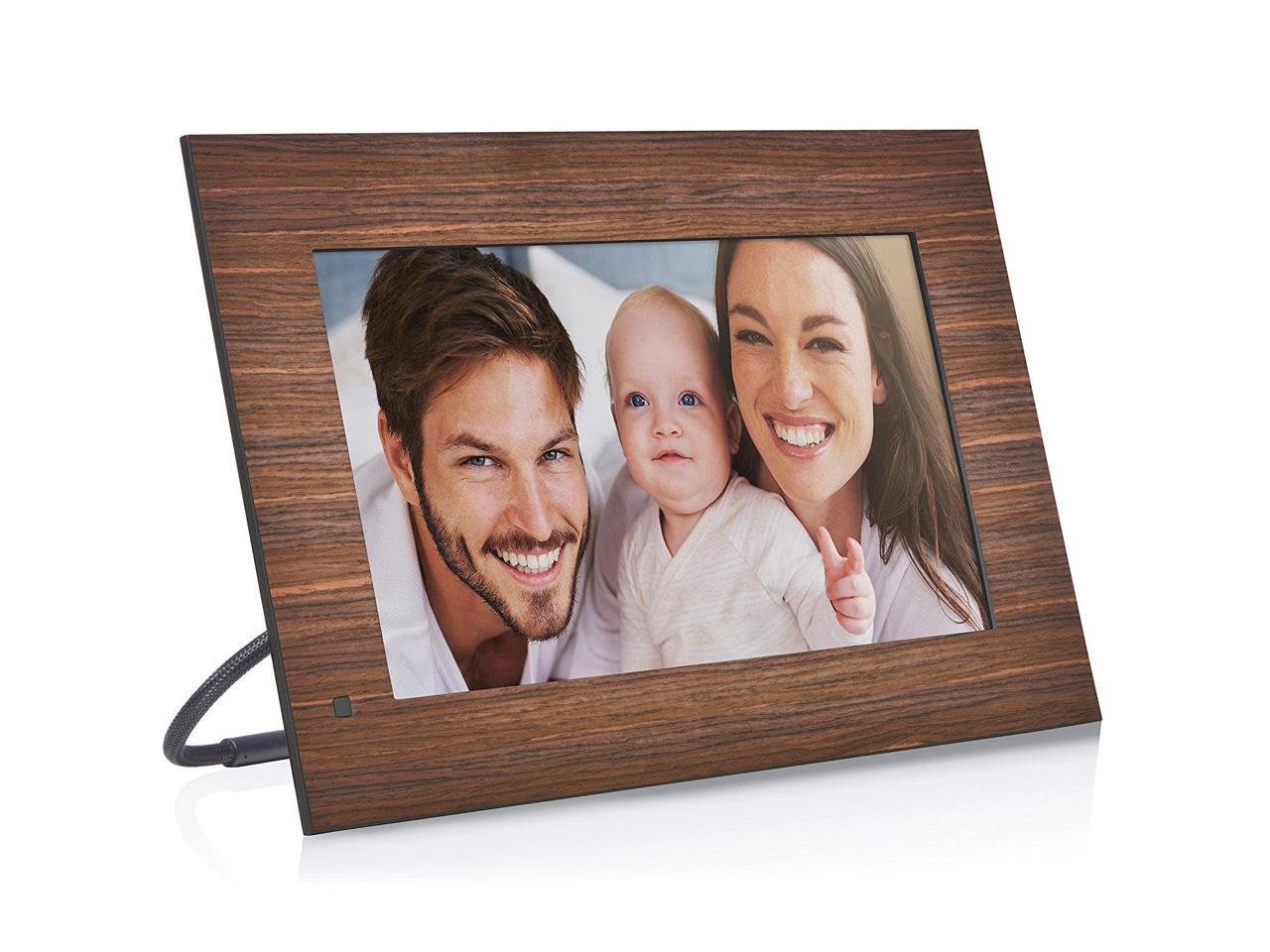 NIX Lux 13.3 inch Hi-Res Digital Photo & HD Video Frame with Motion Sensor - Wood (X13B) - Free 8GB USB Stick