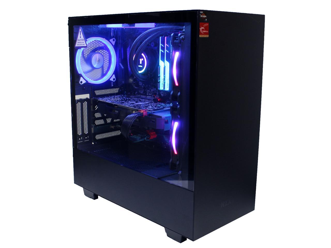 Custom PRC AMD 8-Core Gaming PC AMD Ryzen 7 1700 3.0GHz 16GB RGB LED DDR4 512GB M.2 SSD 1TB HD GeForce GTX 1070 8B GDDR5 OC VR Ready 1200Mbps 802.11ac WiFi LG BluRay Windows 10 Professional