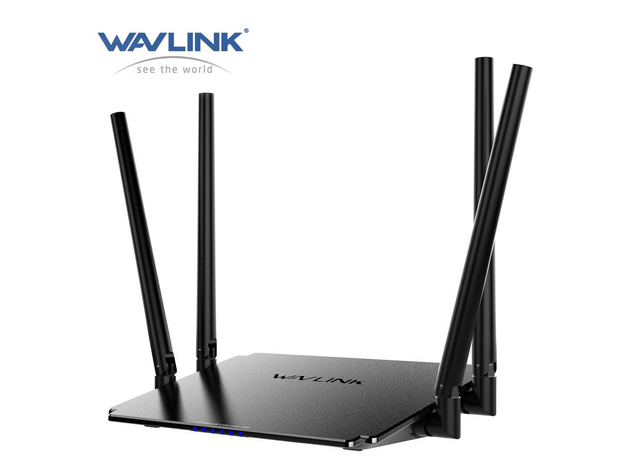 WAVLINK Wireless Router 1200Mbps, 5GHz+2.4GHz Dual Band WiFi 5 Router with 4x5dBi Antennas, 10/100Mbps WAN/LAN, Supports Router/AP/Repeater Mode, Beamforming Tech