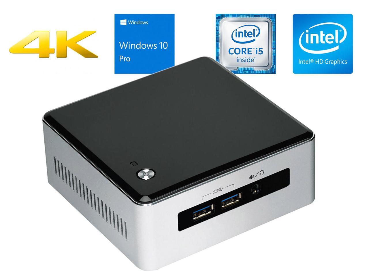 Intel NUC5i5MYHE Mini PC, Intel Dual-Core i5-5300U Upto 2.9GHz, 4GB RAM, 256GB SSD, Mini DisplayPort, LAN, Wi-Fi, Bluetooth, Windows 10 Pro