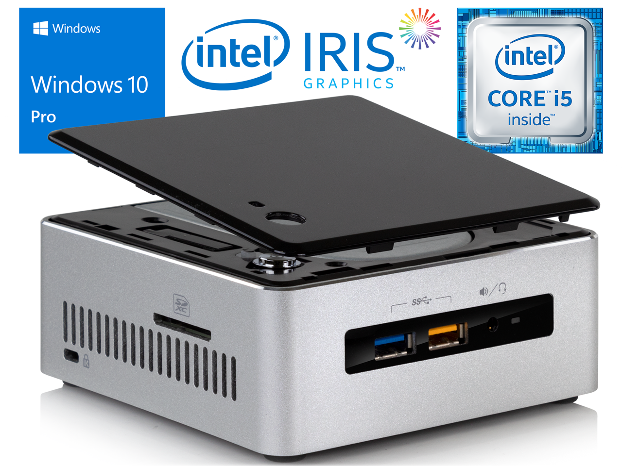 Intel NUC6i5SYH Mini PC, Intel Core i5-6260U Upto 2.90GHz, 32GB RAM, 2TB NVMe SSD + 1TB HDD, HDMI, Mini DisplayPort, Card Reader, Wi-Fi, Bluetooth, Windows 10 Pro