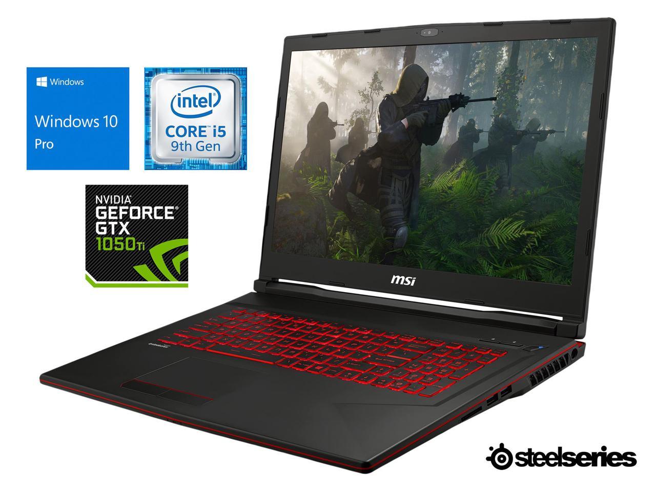 MSI Gaming GL73 Notebook, 17.3\" FHD Display, Intel Core i5-9300H Upto 4.1GHz, 16GB RAM, 512GB NVMe SSD + 1TB HDD, NVIDIA GeForce GTX 1050 Ti, HDMI, Mini DisplayPort, Wi-Fi, Bluetooth, Windows 10 Pro