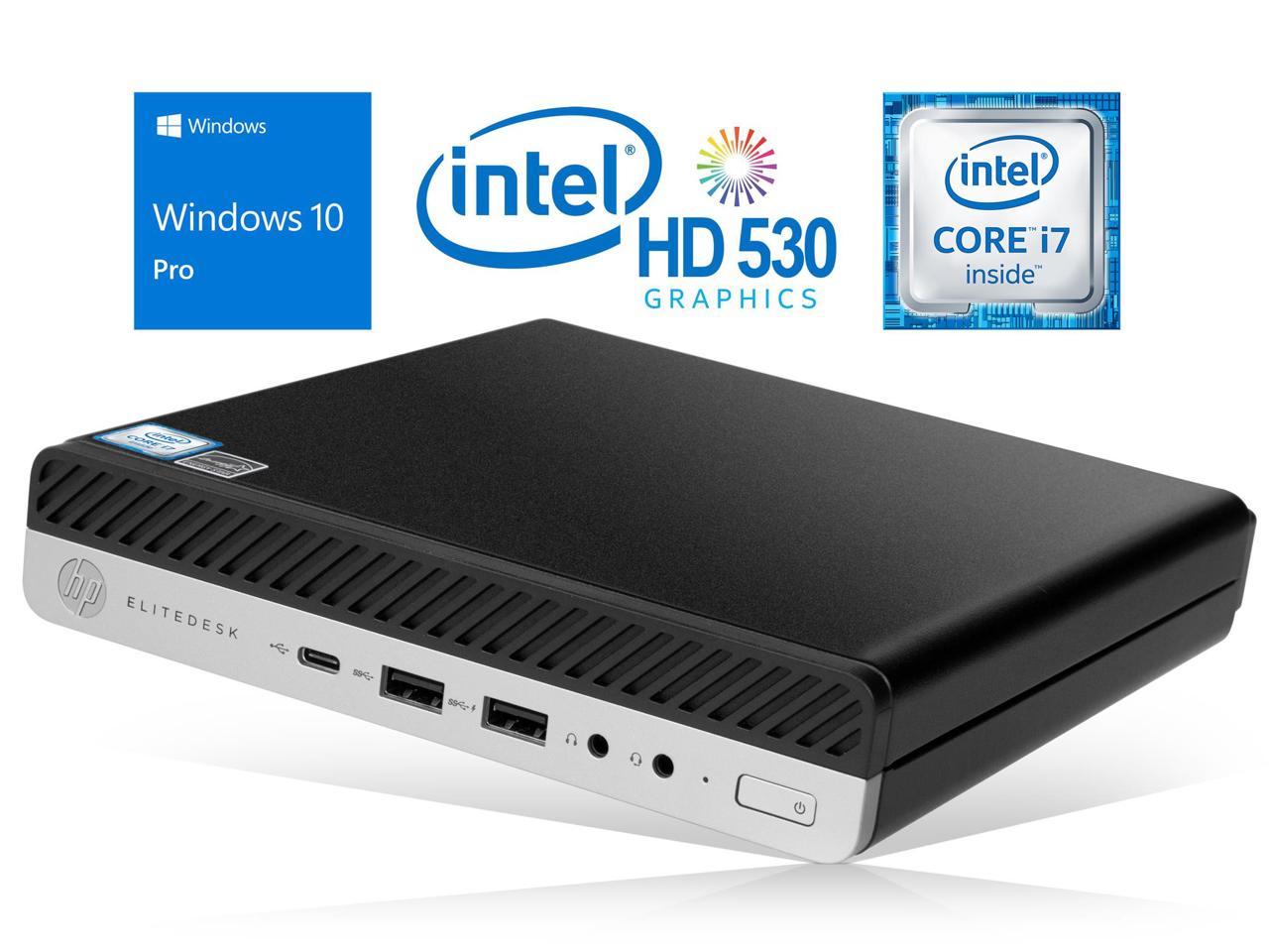 HP EliteDesk 800 G3 Mini PC, Intel Core i7-6700 Upto 4.0GHz, 32GB RAM, 256GB SSD, DisplayPort, Wi-Fi, Bluetooth, Windows 10 Pro