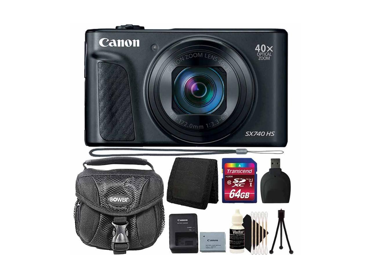 Canon PowerShot SX740 HS 4K Digital Camera Black With Premium Accessory Bundle