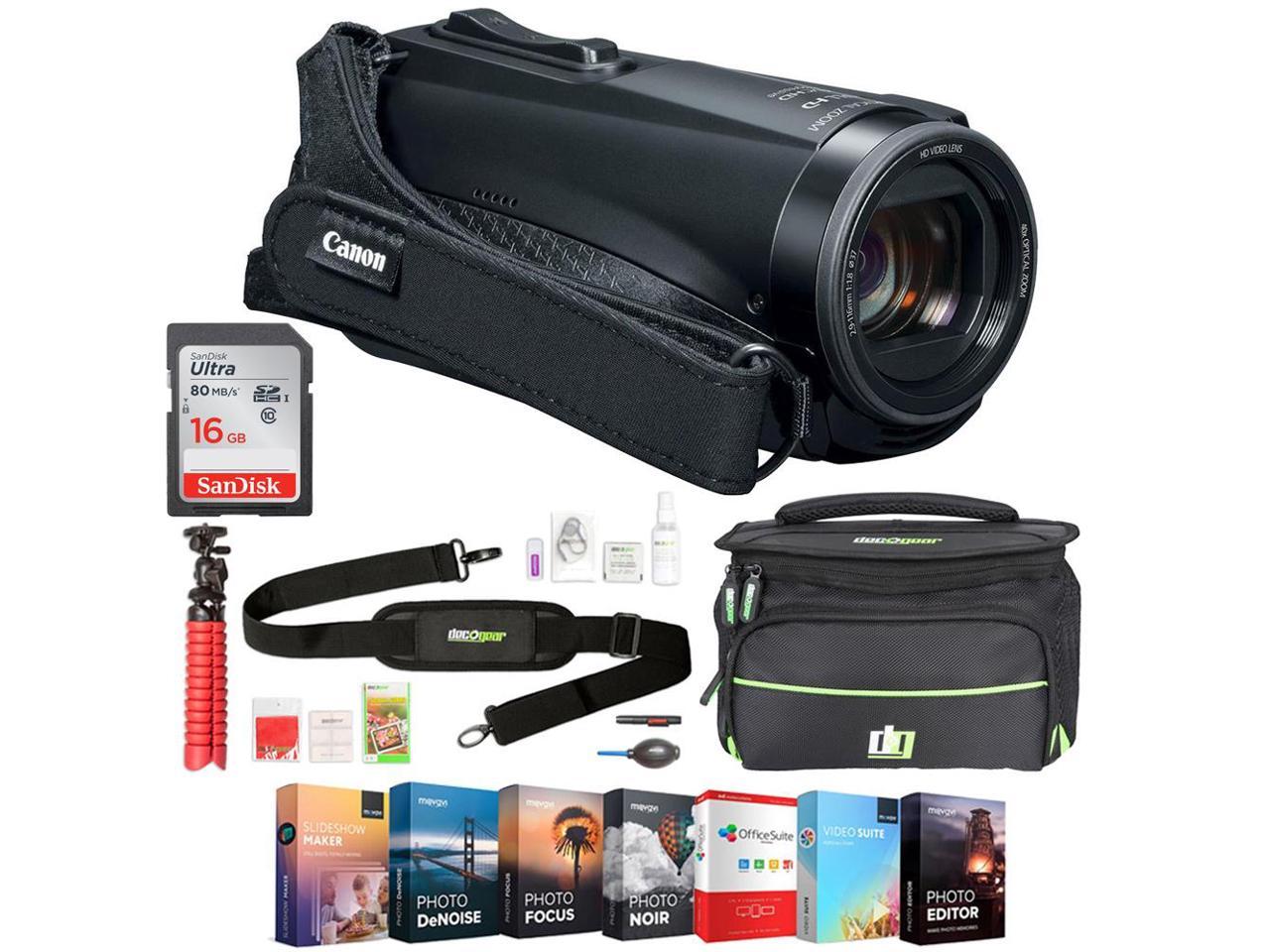 Canon VIXIA HF W10 Full HD 8GB Waterproof Camcorder, 40x Optical Zoom + 16GB Bundle