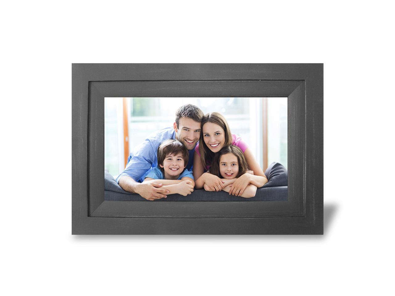 iDeaPLAY 7\" HD 8GB WiFi Digital Photo Frame Wooden Album support iOS Android App - Black Color