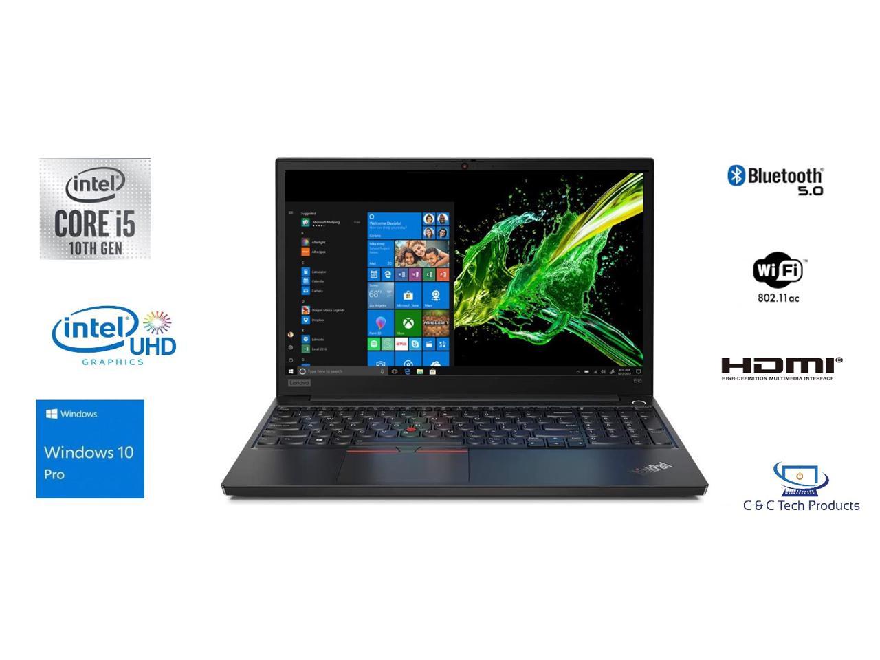 Lenovo ThinkPad E15 15.6\" Full HD Notebook,10th Gen Intel Core i5-10210U Processor,16GB DDR4,512GB SSD,Intel UHD Graphics 620,Wifi-AC,Bluetooth 5.0,HDMI,USB,Windows 10 Pro 64-Bit