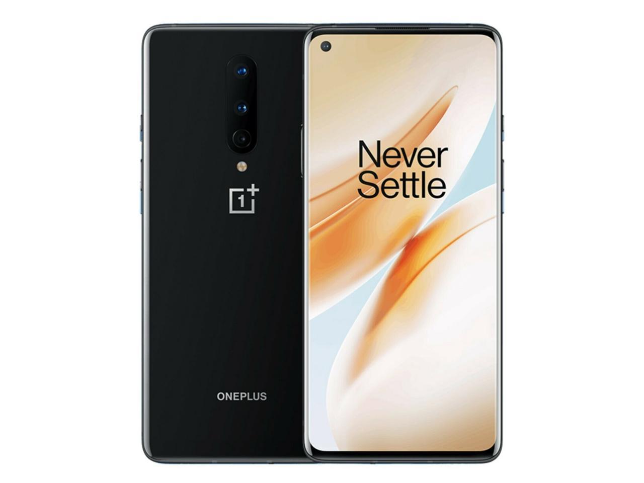 OnePlus 8 (5G) Dual-SIM IN2013 128GB/8GB RAM (GSM + CDMA) Factory Unlocked Android Smartphone (Onyx Black)- International Version