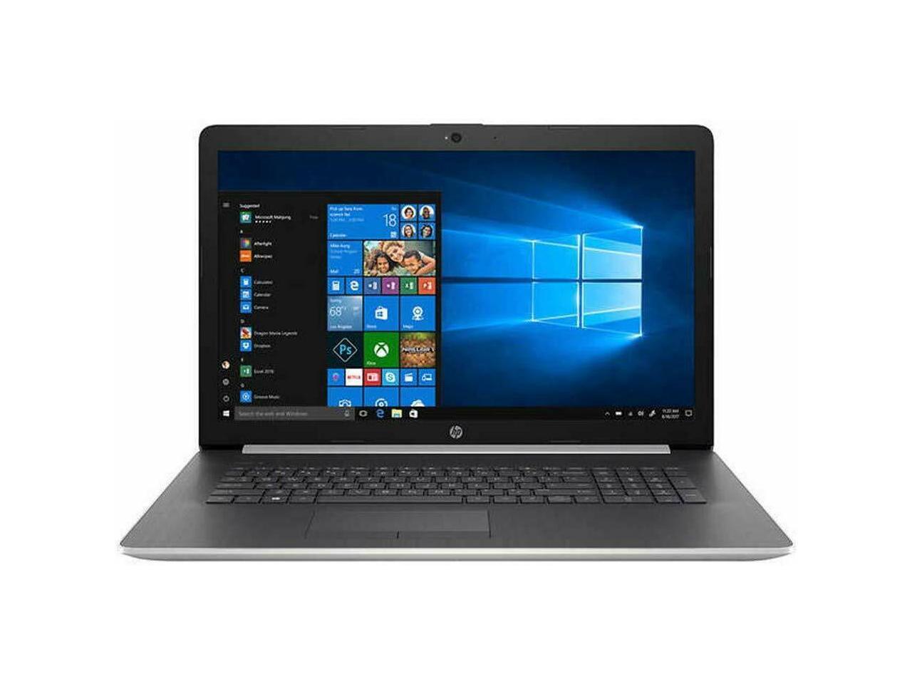 HP 17.3\" HD+ Customized Laptop AMD Ryzen 3 3200U 2.60GHz 8GB RAM 256GB SSD 2TB HDD DVD-RW WIFI Bluetooth Webcam Windows 10 Silver