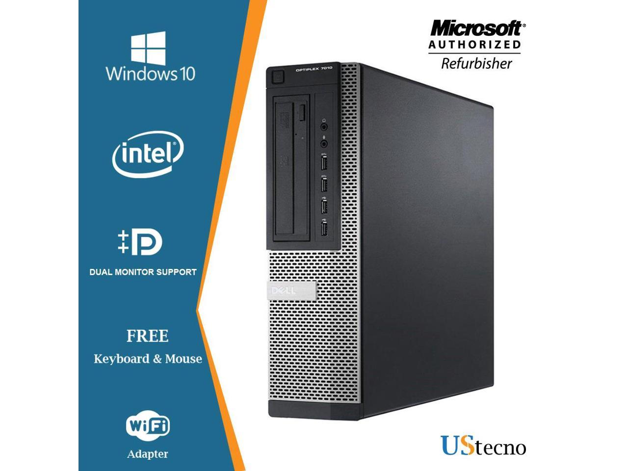 Dell Optiplex 7010 Desktop Computer Intel Core i5 3470 16GB 256GB SSD DVD Windows 10 Professional New Free Keyboard, Mouse,Power cord,WiFi Adapter