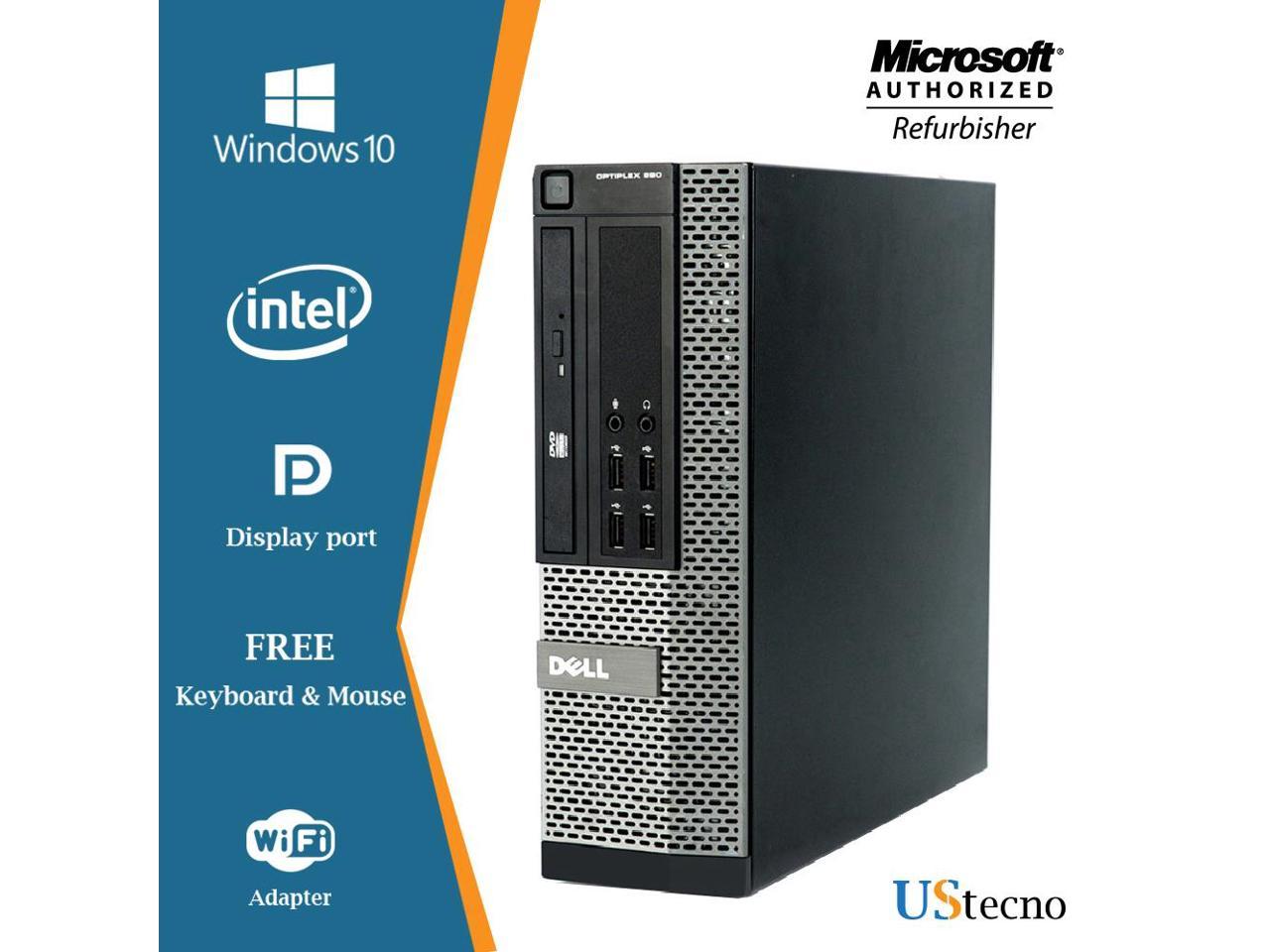 Dell Optiplex 990 SFF Computer Intel Core i7 2600 8GB RAM 500GB HDD DVD Windows 10 Professional New Free Keyboard, Mouse,Power cord,WiFi Adapter