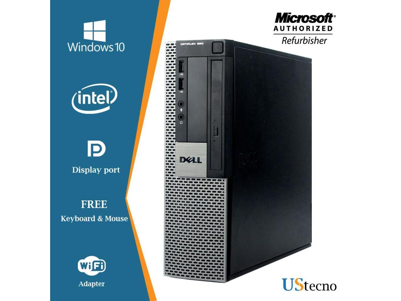 Dell Optiplex 980 SFF Desktop Computer Intel Core i5 650 8GB 500GB HDD DVD Windows 10 Professional New Free Keyboard, Mouse,Power cord,WiFi Adapter