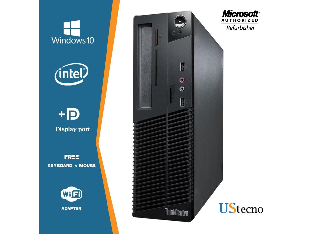 Lenovo Thinkcentre M91P SFF Desktop Computer Intel Core i7 2600 8GB 256GB SSD DVD Windows 10 Professional New Free Keyboard, Mouse,Power cord,WiFi Adapter