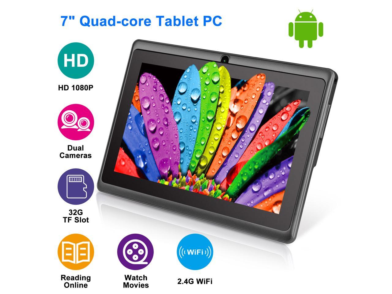 7\"Android Tablets PC WiFi Quad Core 8GB Multi-touch Screen HD Dual Camera Kids Students Tablets w/ OTG Cable