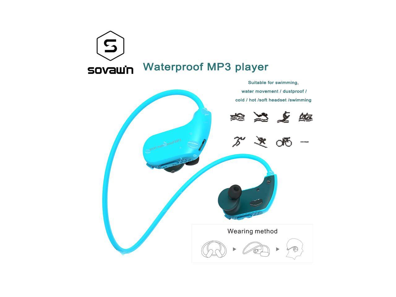 SOVAWIN Fashion Outdoor IPX8 Waterproof 8GB Waterproof Swimming MP3 Player Headmounted Sports Headphone Music Player Radio Stereo Audio Earphones