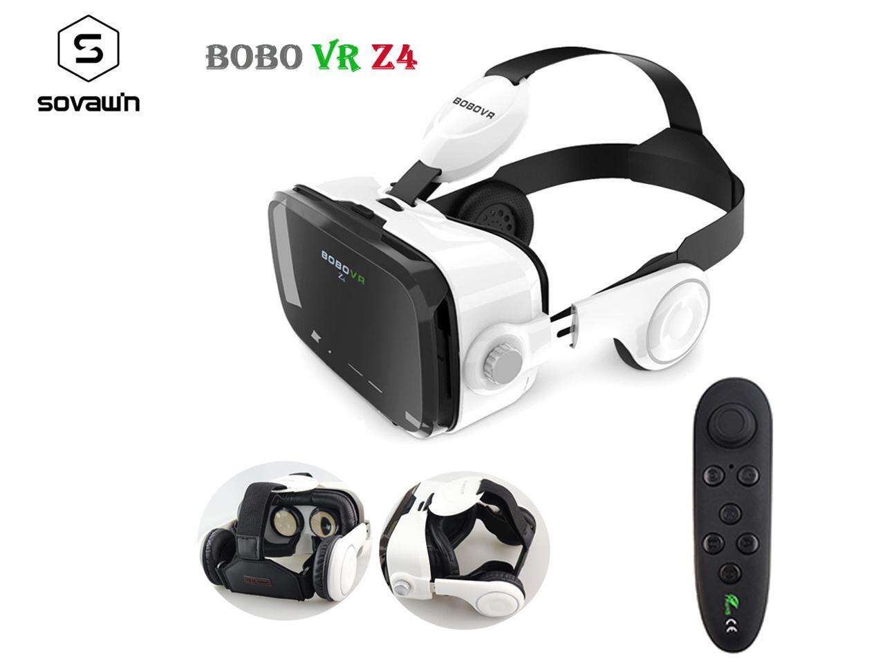 Original BOBOVR Z4 Leather VR Goggles 3D Cardboard Helmet Virtual Reality VR Glasses Headset Stereo BOBO VR With Remote For 4-6\' Mobile Phone