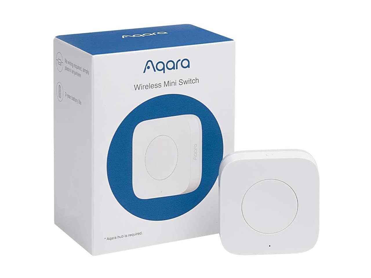 Aqara Wireless Mini Switch, Requires AQARA HUB, Zigbee Connection, Versatile 3-Way Control Button for Smart Home Devices, Compatible with Apple HomeKit, Works with IFTTT