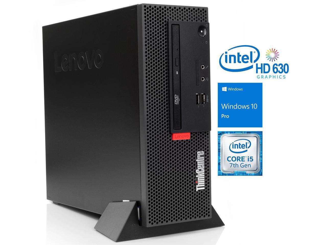 Lenovo ThinkCentre M710e Small Form Desktop, Intel Quad-Core i5-7400 Upto 3.5GHz, 16GB RAM, 256GB SSD, DVD-RW, DisplayPort, VGA, Wi-Fi, Bluetooth, Windows 10 Pro