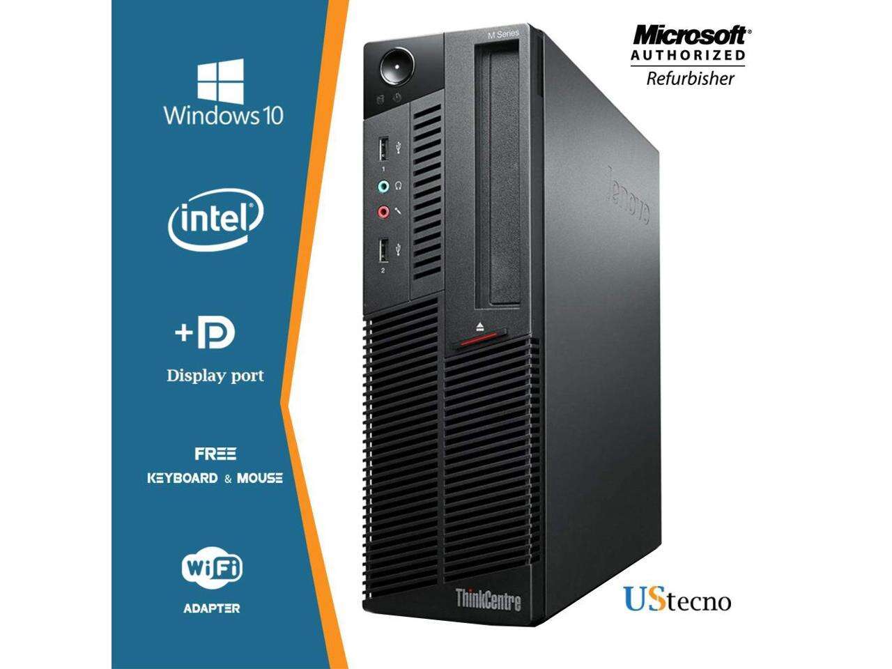 Lenovo ThinkCentre M90p SFF Desktop Computer Intel Core i5 650 (3.2GHz) 16GB DDR3 250GB HDD DVD Windows 10 Professional New Free Keyboard, Mouse,Power cord,WiFi Adapter